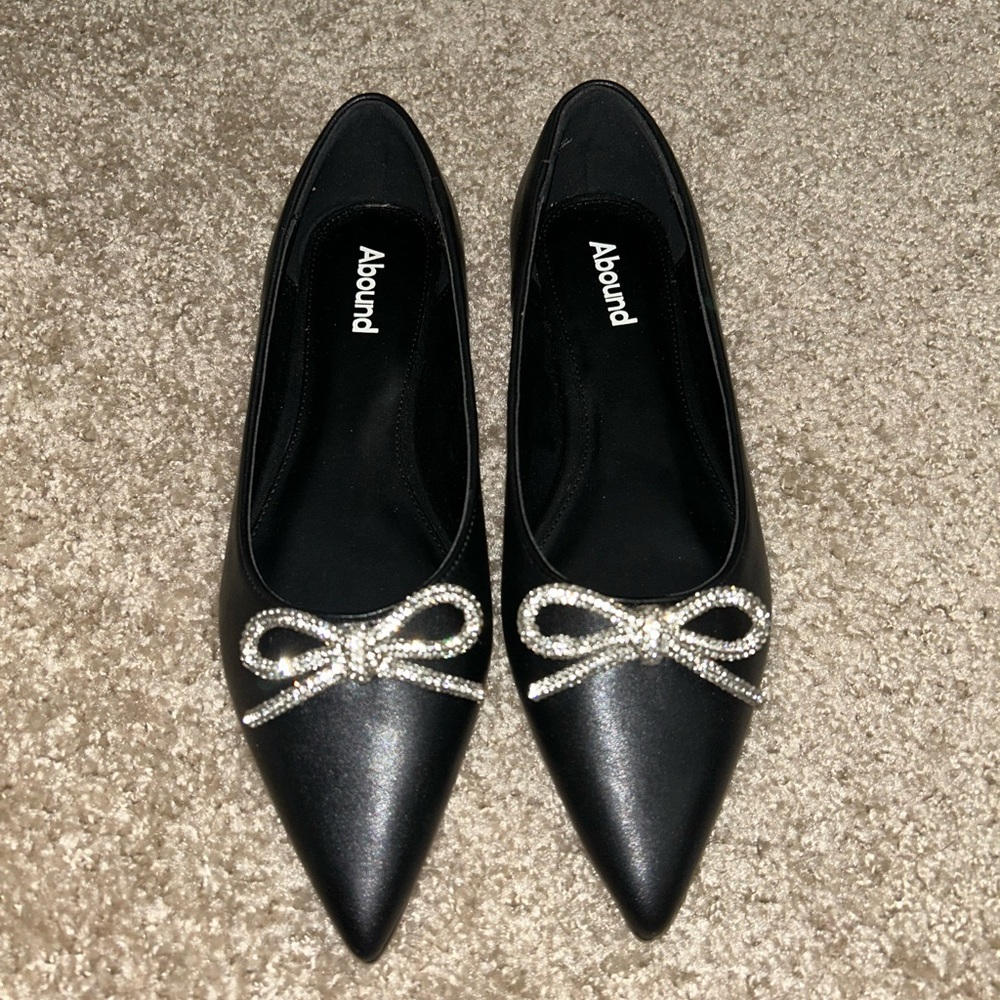 Abound Black Women's Shoes with Silver Bow